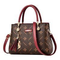 游子吟母亲节包包女包高档软皮中年女士手提包大容量单肩斜挎女包 酒红色-送精美礼盒包装