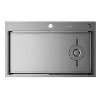 九牧(JOMOO)厨房水槽不锈钢洗菜盆飞雨龙头集成大单槽多功能耐磨抗刮洗菜池 飞雨瀑布水槽含抽拉龙头78*48