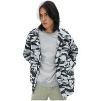 美特斯邦威连帽夹克男士春秋季宽松迷彩开衫休闲上衣潮流时尚工装外套 灰色 L 175 96A