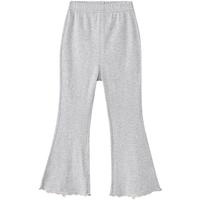 笛莎（DEESHA）童装儿童女童裤子2025夏季女宝时尚洋气百搭微喇打底裤 灰色 130