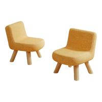 蔓斯菲尔小凳子家用矮凳靠背小椅子客厅彩色换鞋凳简约实木儿童布艺小板凳 【2把装】矮款黄色35cm