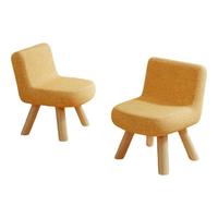 蔓斯菲尔小凳子家用矮凳靠背小椅子客厅彩色换鞋凳简约实木儿童布艺小板凳 【2把装】高款黄色39cm