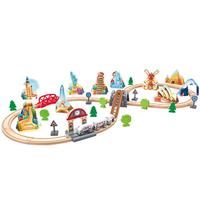 Hape 木质火车轨道 儿童拼装积木轨道配件3-8岁男女孩 新年玩具 世界大冒险火车轨道 E7331（买一送一）