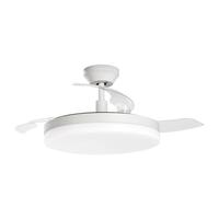 Midea 美的 风扇灯餐厅吊扇灯led卧室客厅灯隐形扇叶遥控护眼三防灯具灯饰