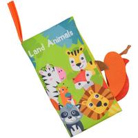 乐叮咚婴儿布书可咬婴幼儿益智早教新生儿1岁宝宝玩具满月 陆地动物狐狸尾巴布书【单本】