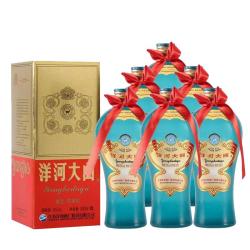 洋河 老天蓝 洋河大曲 绵柔型白酒 38度 500ml*6瓶 整箱装 年份随机