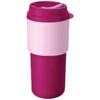 特百惠（Tupperware）意醇咖啡杯490ml带盖便携广口杯家用办公塑料水杯子 葡萄紫