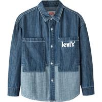 Levi's李维斯男童衬衣春秋款童装儿童衬衫时尚撞色拼接上衣 星空蓝 110 /56 【身高104-110cm】