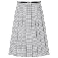 小熊格纹半身裙中长裙A字裙时尚高腰女裙