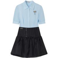 【两件套】连衣裙女夏衬衫拼接连衣裙两件套