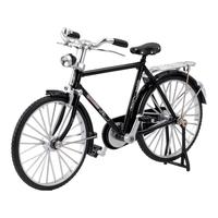 二次熊 ANIME BEAR拼装自行车立体拼插复古二八大杠合金模型车怀旧自行车玩具 合金82脚踏车【黑色】