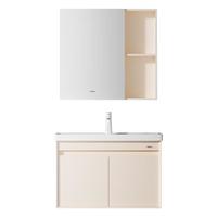 箭牌（ARROW）舒悦奶油风洗脸盆卫生间洗手台洗漱台镜柜一体盆浴室柜组合80cm