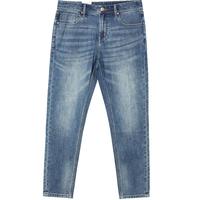 杰克·琼斯（JACK&JONES）秋潮流纽扣腰头水洗磨白做旧抓痕弹力修身牛仔长裤男225132135 E39中蓝牛仔 常规 34 180 W34/L32