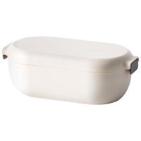 LOCK&LOCK 花生造型耐热玻璃饭盒微波炉便当盒白色1.1L+340ML*2