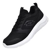 乐途（LOTTO）跑步鞋男网面透气软弹轻盈休闲运动鞋男 1096 黑/白 42 黑/白（网面）