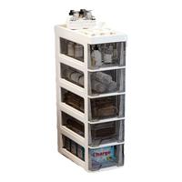 纳份爱18/25/35cm卫生间夹缝收纳柜抽屉式浴室窄缝隙储物柜子透明置物柜 18宽透明抽【带2个卷纸盒】 四层