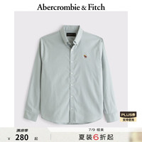 Abercrombie & Fitch 男装25春夏季新款经典小麋鹿长袖衬衫KI125-5083 灰绿色 M (180/100A)