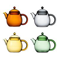 teastone 小茶壶龙蛋壶玻璃泡茶壶高硼硅玻璃130ml轻奢功夫泡茶器家用 【杏子黄】龙蛋壶+填海琉璃杯