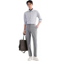 九牧王【凉感 防皱 】省心西裤冰爽版男2025夏季夏季薄款四面弹男西裤 合体版+中灰+TA2EX2B0123 33 码175/82A(2.52)尺84cm
