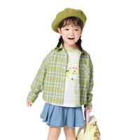 巴拉巴拉 童装儿童衬衫2025女童男童上衣格纹衬衣春装亲子百搭