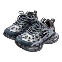 Kappa Kids卡帕童鞋男女童百搭潮鞋儿童运动鞋软底舒适春秋季老爹鞋网面鞋 黑银 （冬季款） 30 适合脚长约192mm