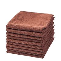 京惠思创 超细纤维抹布 25*25cm*5条 棕色 家政保洁毛巾 洗车擦玻璃家务抹布