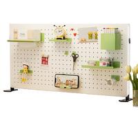 百字桌面洞洞板学习电脑办公桌置物书架隔板立式40*55 【桌面洞洞板40*55】牛奶白立式