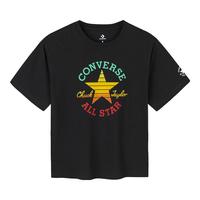 匡威Converse童装男女童短袖T恤夏季炫彩印花儿童舒适透气上衣 正黑色 150/72