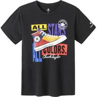 Converse 匡威童装男女童短袖T恤夏季儿童纯棉舒适大小童T恤上衣 正黑色 120 /60 【身高110-116cm】 120/60(6)