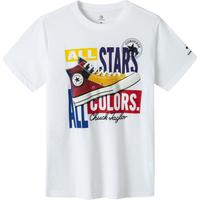 Converse 匡威童装男女童短袖T恤夏季儿童纯棉舒适大小童T恤上衣 纯白色 120 /60 【身高110-116cm】