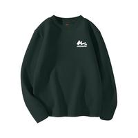 德尔惠（DEERWAY）半高领T恤男士秋冬季运动休闲加绒保暖德绒上衣磨毛打底衫 黑/DR折纸白X L 【105-120斤】