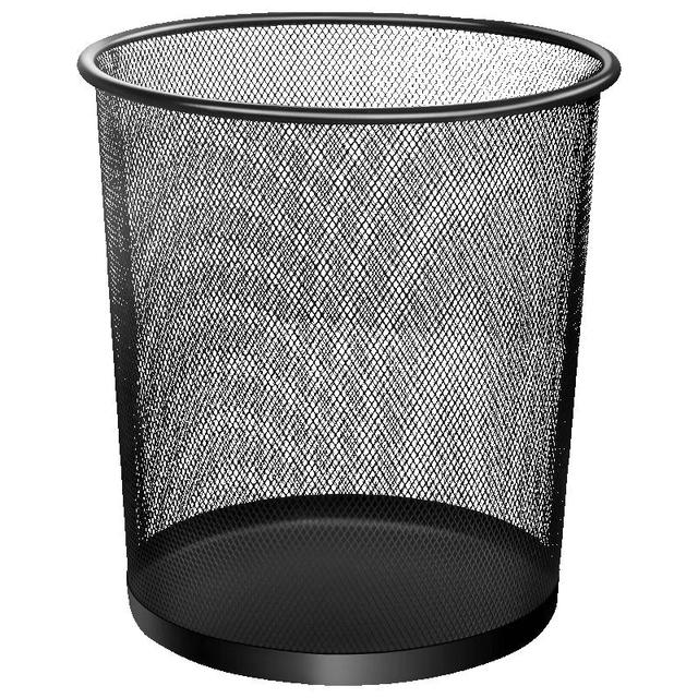 百家好世 家用金属网垃圾桶 黑色 12L