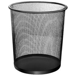 百家好世 家用金属网垃圾桶 黑色 12L