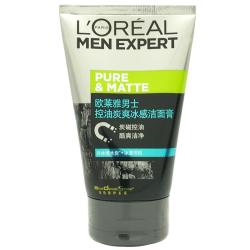 巴黎欧莱雅 男士控油炭爽冰感洁面膏 100ml