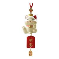 乐蕾迪招财猫平安牌挂件饰品车载后视镜吊坠车内保平安车 招财猫平安款