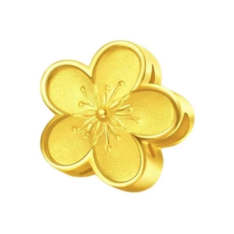 沃尔金足金999黄金吊坠小桃花3D硬金转运珠项链DIY手链女款生日礼 桃花吊坠【约0.8g】多退少补