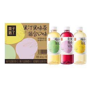88VIP：果子熟了 混合口味(柚子+梅子+夏黑葡萄)果汁茶饮料487mL*9瓶整箱