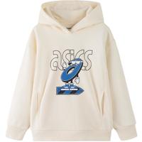 ASICS/亚瑟士童装季男女中大童套头连帽卫衣白色运动休闲服春季