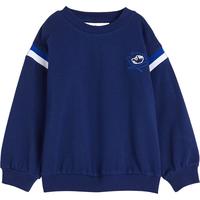 H&M童装男童女童卫衣春季宽松圆领可爱学院风上衣1202063 海军蓝 130 130/64