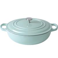 铁工房珐琅锅焖焗锅家用铸铁锅炖锅26cm汤锅海鲜锅礼盒装炖煮锅搪瓷锅 碧梨绿(内白) 26cm