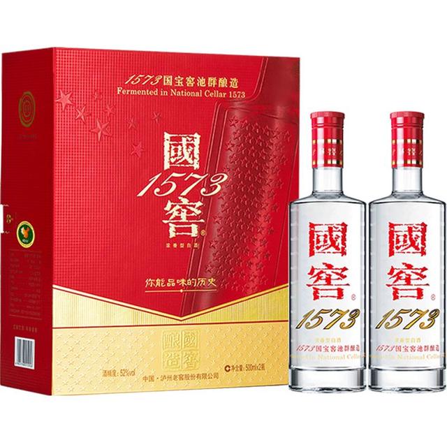 国窖1573 LUZHOULAOJIAO 泸州老窖 国窖1573 52度 浓香型白酒 500ml*2瓶 礼盒装