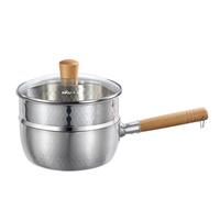 小熊 雪平锅 304不锈钢汤锅小奶锅20cm+蒸笼 泡面锅辅食锅无涂层