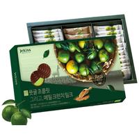 Jekiss 济州之吻荞麦青橘夹心巧克力礼盒216g/盒 赠爱顿博格威士忌酒心巧克力礼盒10支155g高端礼盒