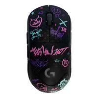 logitech/罗技 轻量化人体工学 无线游戏鼠标+彩色防滑贴 极影黑