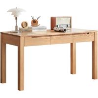源氏木语实木小书桌简约欧洲榉木学习桌北欧办公桌子书房电脑桌书桌0.9米