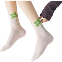 京东京造【花卉】女士袜子女中筒袜休闲袜3双春夏透气棉质可爱浅色系
