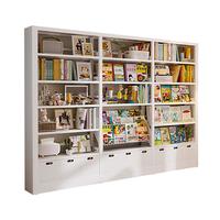 阿格贝贝（agebeibei）图书馆书架钢制2M高落地一体靠墙家用客厅现代简约置物架阅览书柜 白1.8m高主架五层1.1M宽版