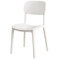 全品屋 餐椅凳子塑料椅子办公椅靠背休闲椅书桌椅学习椅化妆椅电脑椅 奶白色-单把装