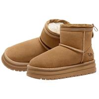 骆驼 CAMEL【基础百搭靴】防泼水女靴厚底毛里短靴雪地靴女冬季款