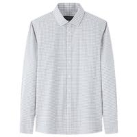 雅戈尔 长袖全棉格子衬衫 灰色 40
